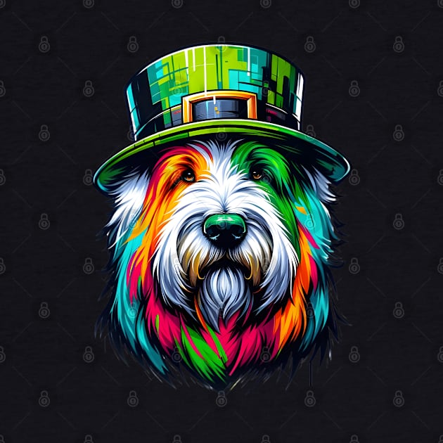 Old English Sheepdog Ready for Saint Patrick's Day by ArtRUs